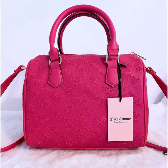 Juicy Couture Pink Flash Gothic Logo Not Your Babe Satchel Bag Purse New - Picture 8 of 9